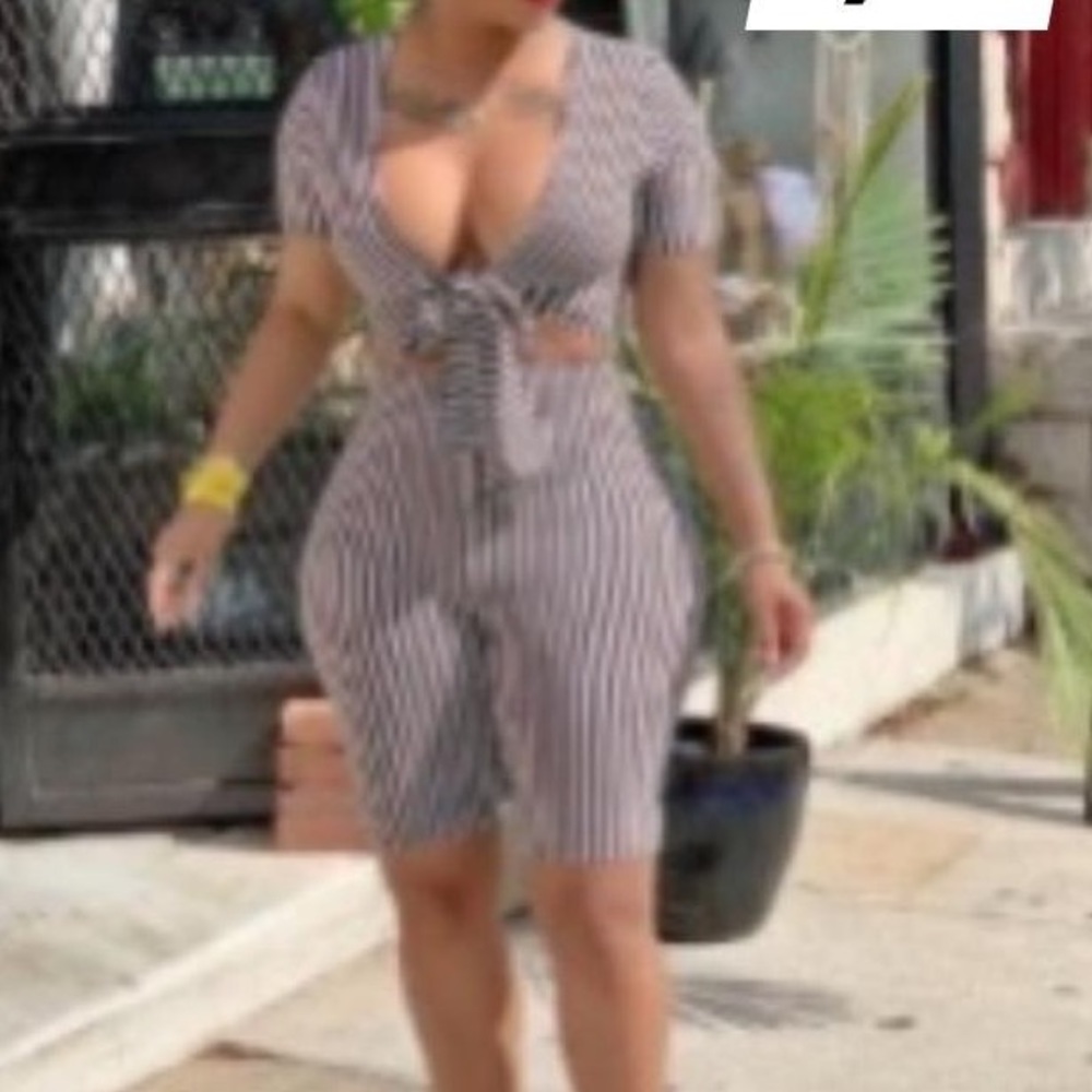 Stripped Knotted Jumpsuit